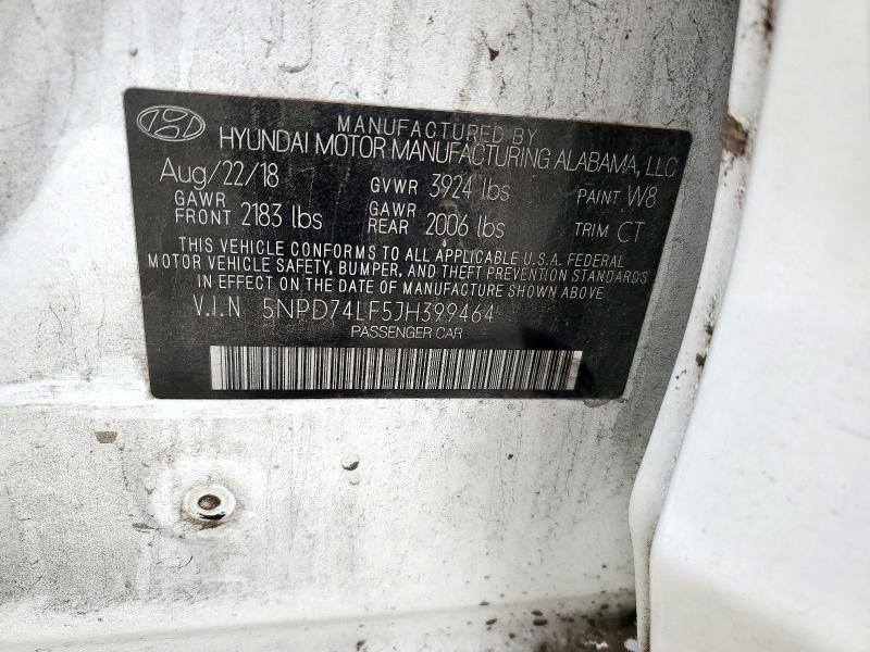 2018 HYUNDAI ELANTRA SE - 5NPD74LF5JH399464