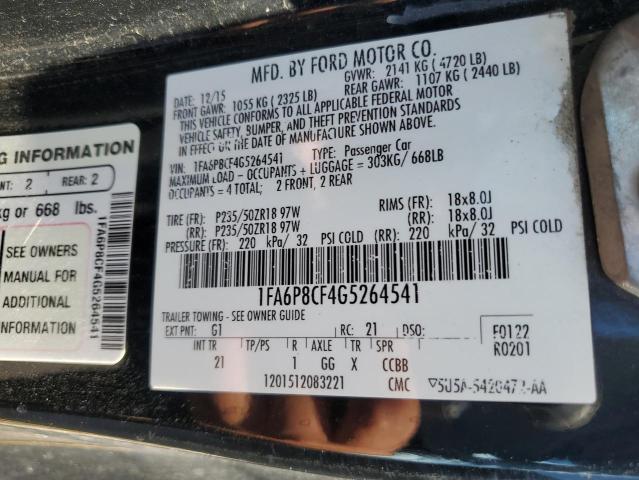 2016 FORD MUSTANG GT - 1FA6P8CF4G5264541