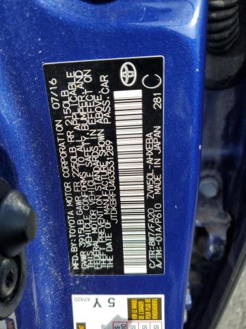 2016 TOYOTA PRIUS - JTDKBRFU4G3531289