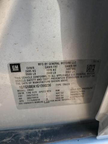 2016 GMC CANYON 1GTG5BEA1G1390236