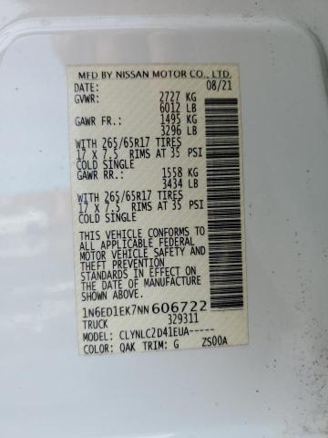 2022 NISSAN FRONTIER S - 1N6ED1EK7NN606722