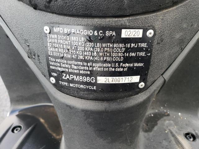 2020 VESPA PIAGGIO ZAPM898G2L7001712