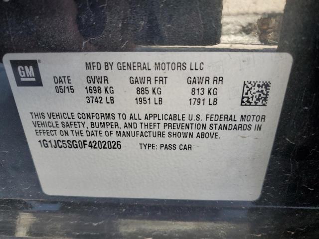 2015 CHEVROLET SONIC 1G1JC5SG0F4202026