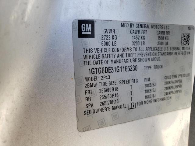 2016 GMC CANYON SLT 1GTG6DE31G1165230