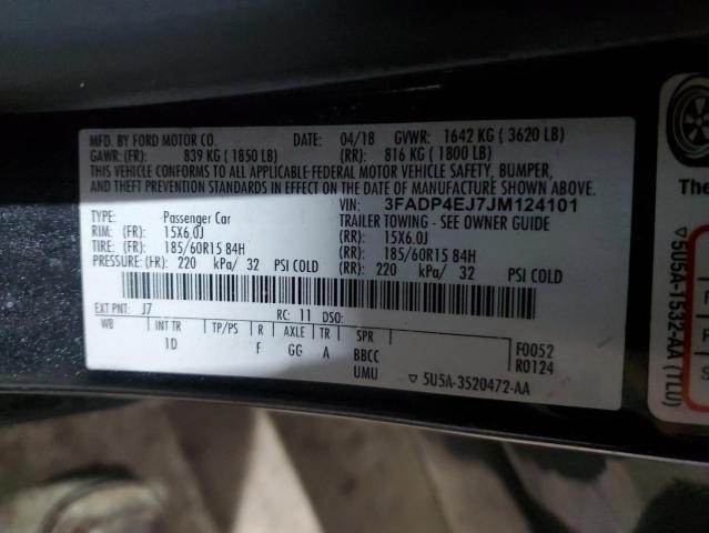 2018 FORD FIESTA SE 3FADP4EJ7JM124101