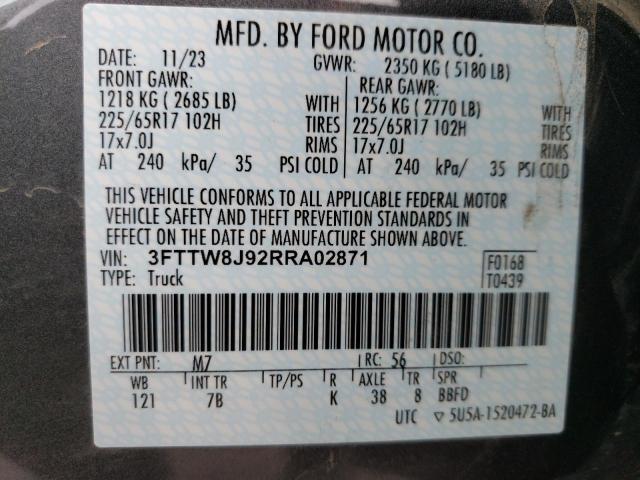 2024 FORD MAVERICK X - 3FTTW8J92RRA02871