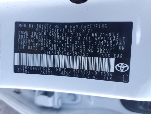 2024 TOYOTA COROLLA SE - 5YFS4MCE7RP190653