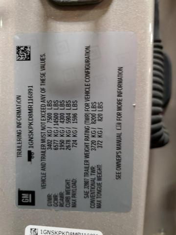 2021 CHEVROLET TAHOE K150 - 1GNSKPKD8MR116891