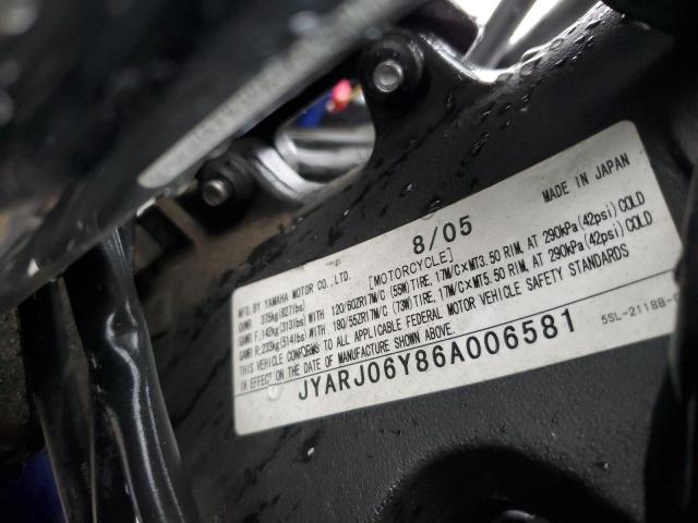 2006 YAMAHA YZFR6 L JYARJ06Y86A006581