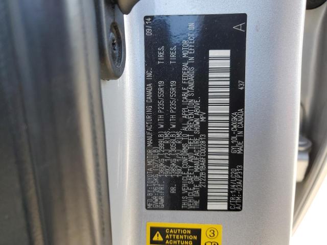 2015 LEXUS RX 450H 2T2ZB1BA6FC002813