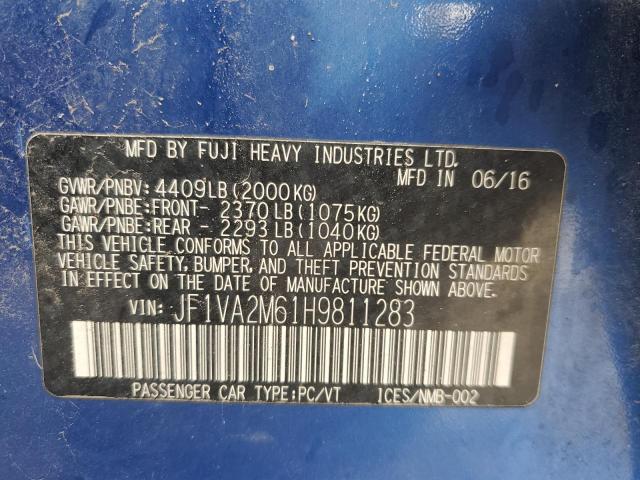2017 SUBARU WRX STI JF1VA2M61H9811283