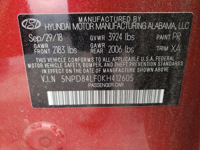 2019 HYUNDAI ELANTRA SE - 5NPD84LF0KH412605