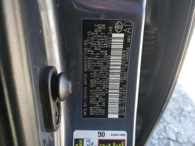 2015 TOYOTA COROLLA L - 2T1BURHE2FC350939
