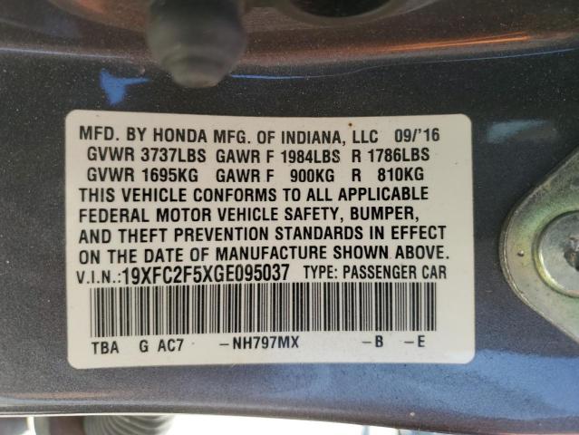 2016 HONDA CIVIC LX - 19XFC2F5XGE095037