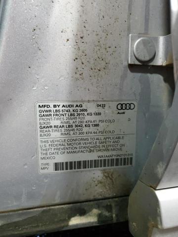 2022 AUDI SQ5 PREMIU WA1A4AFY0N2101315