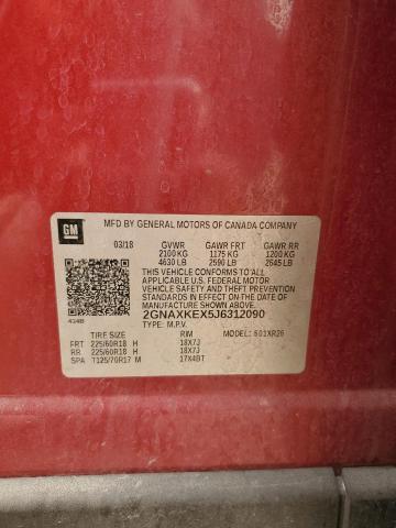 2018 CHEVROLET EQUINOX LT - 2GNAXKEX5J6312090