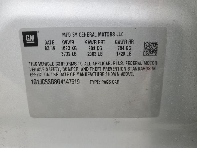 2016 CHEVROLET SONIC LT - 1G1JC5SG8G4147519