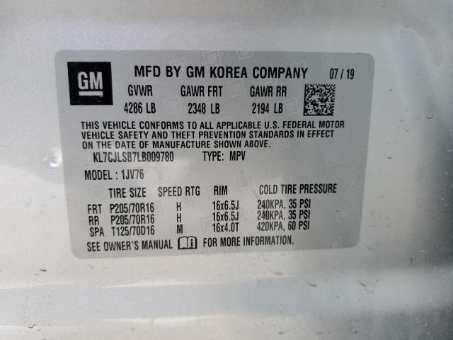 2020 CHEVROLET TRAX 1LT - KL7CJLSB7LB009780