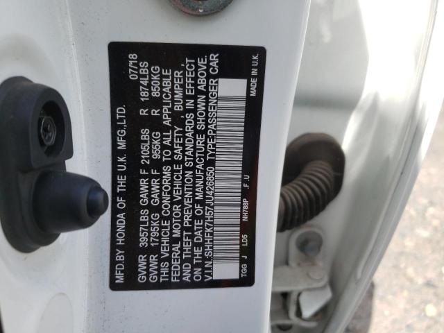 2018 HONDA CIVIC EX - SHHFK7H57JU426850