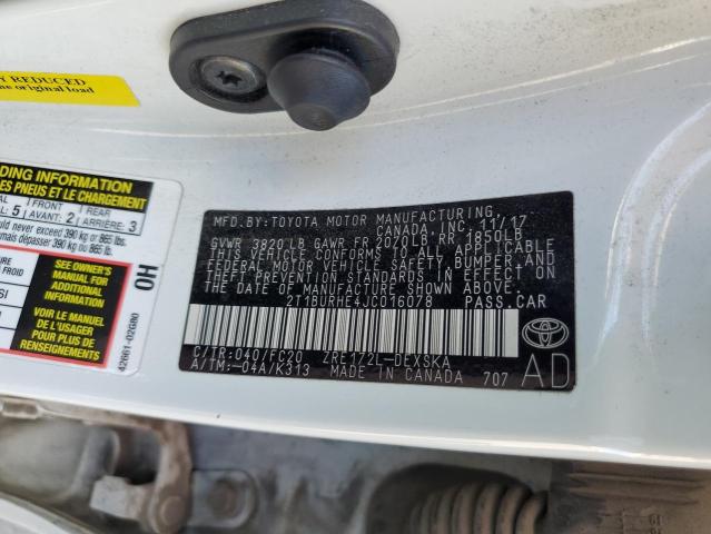 2018 TOYOTA COROLLA L - 2T1BURHE4JC016078
