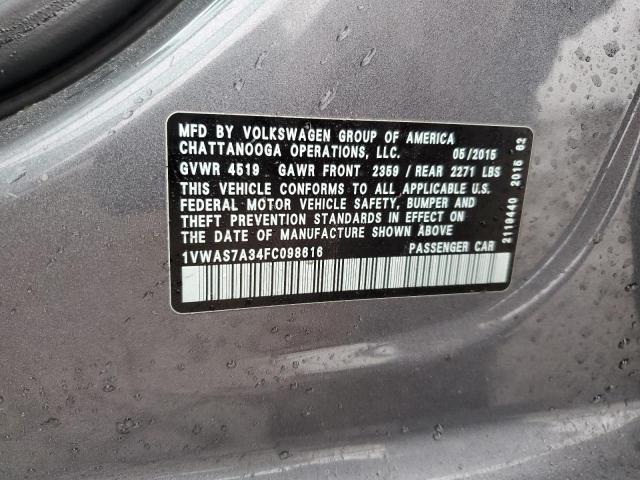 2015 VOLKSWAGEN PASSAT S - 1VWAS7A34FC098616