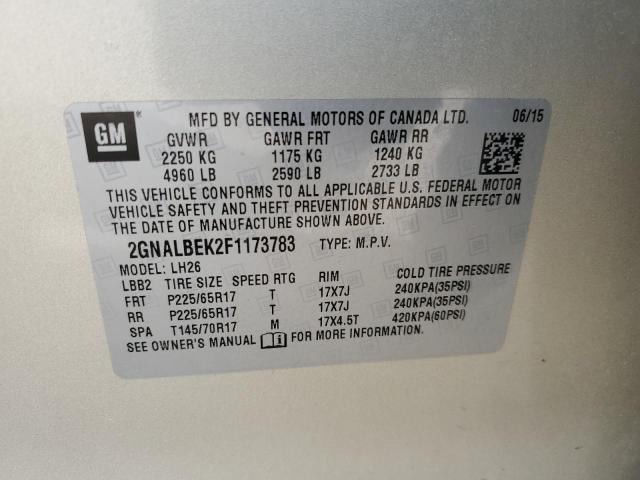 2015 CHEVROLET EQUINOX LT - 2GNALBEK2F1173783