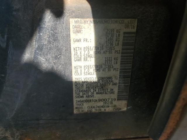 2016 NISSAN FRONTIER S - 1N6AD0ER3GN900739