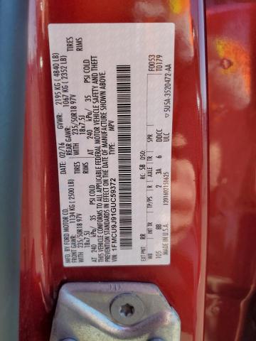 2016 FORD ESCAPE TIT - 1FMCU9J91GUC59372