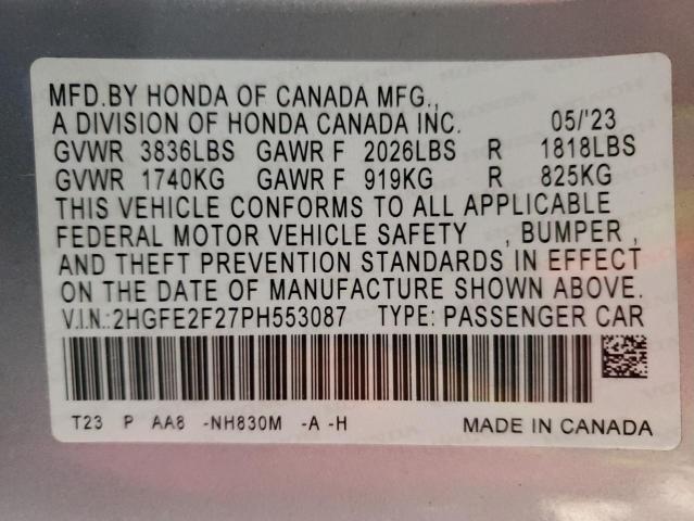 2023 HONDA CIVIC LX - 2HGFE2F27PH553087