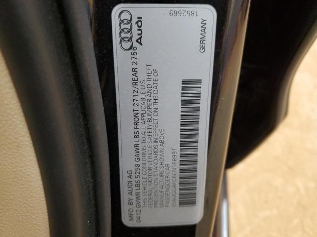 2012 AUDI A6 PREMIUM - WAUGGAFC6CN168991