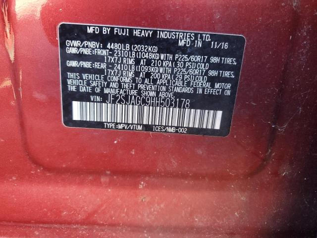 2017 SUBARU FORESTER 2 - JF2SJAGC9HH503178