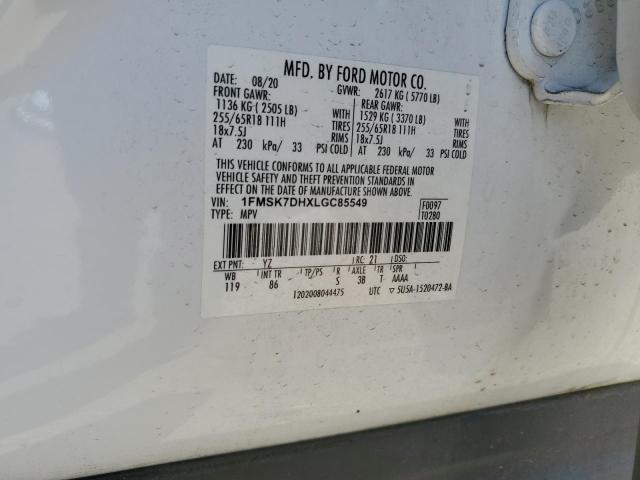 2020 FORD EXPLORER X - 1FMSK7DHXLGC85549
