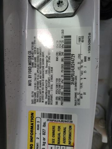 2018 FORD FUSION SE - 3FA6P0LU4JR244729