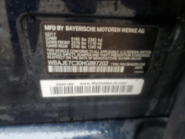 2017 BMW 540 XI WBAJE7C30HG887202