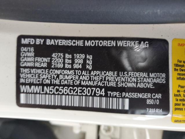 2016 MINI COOPER CLU WMWLN5C56G2E30794