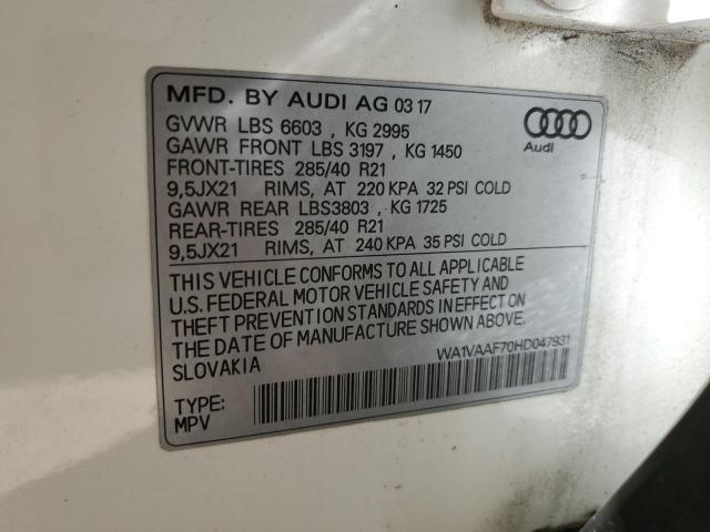 2017 AUDI Q7 PRESTIG - WA1VAAF70HD047931