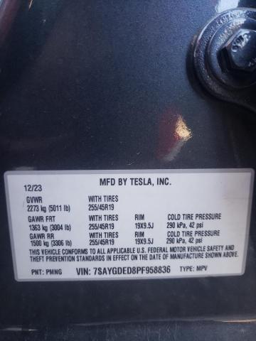 2023 TESLA MODEL Y - 7SAYGDED8PF958836