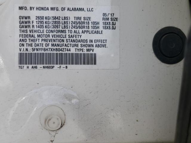 2017 HONDA PILOT EXLN - 5FNYF6H7XHB042744