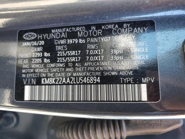 2020 HYUNDAI KONA SEL - KM8K22AA2LU546894