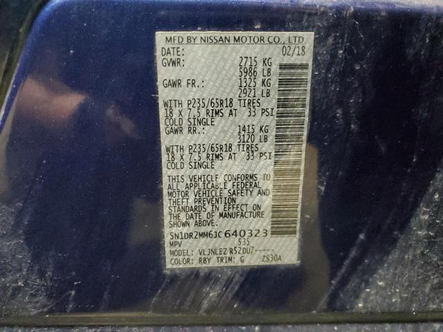 2018 NISSAN PATHFINDER - 5N1DR2MM6JC640323