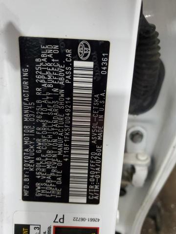 2015 TOYOTA CAMRY LE - 4T1BF1FK5FU049214