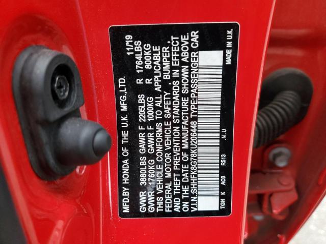 2019 HONDA CIVIC TYPE - SHHFK8G78KU206448