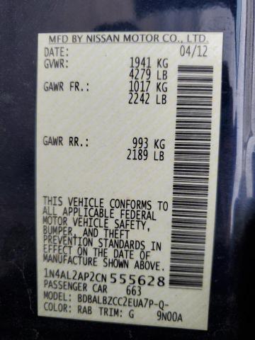 2012 NISSAN ALTIMA BAS - 1N4AL2AP2CN555628
