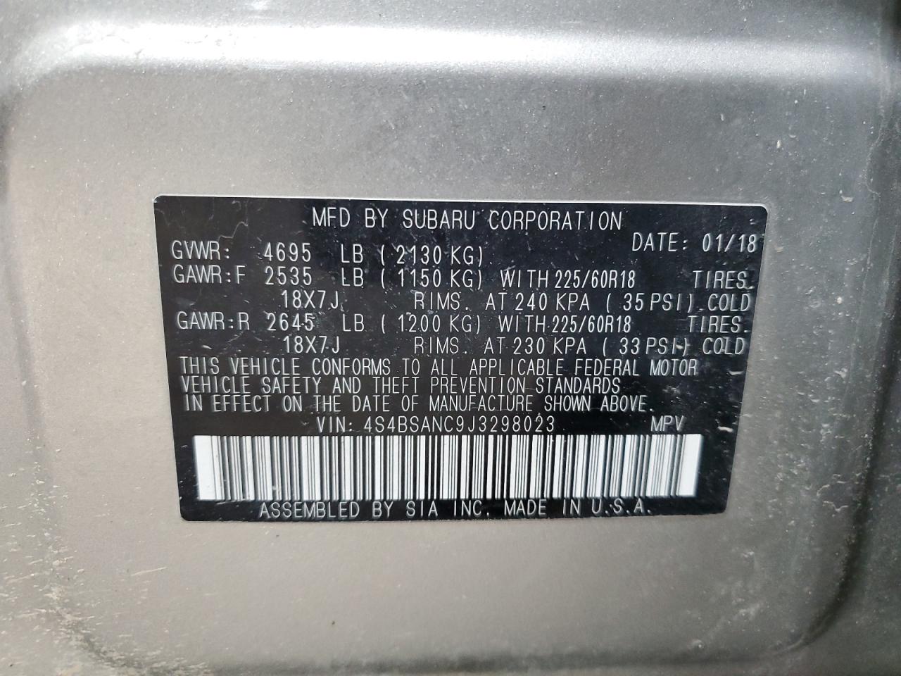 SUBARU OUTBACK 2.5I LIMITED