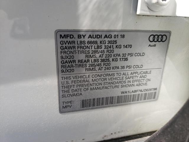 2018 AUDI Q7 PREMIUM - WA1LABF76JD028786
