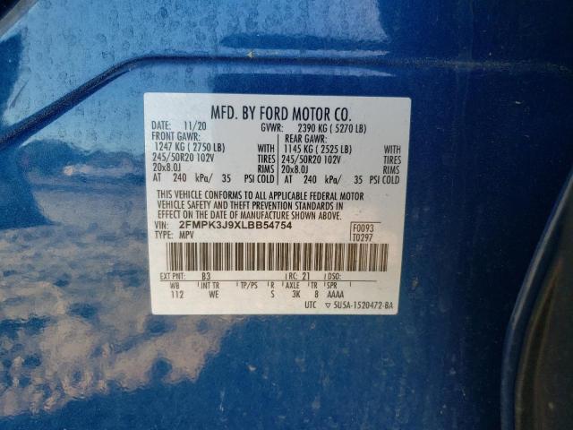 2020 FORD EDGE SEL - 2FMPK3J9XLBB54754