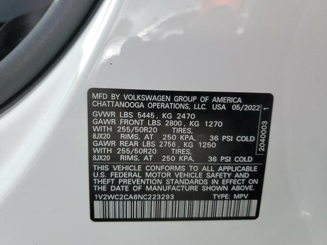 2022 VOLKSWAGEN ATLAS CROS 1V2WC2CA6NC223293