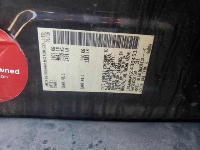 2016 NISSAN MAXIMA 3.5 - 1N4AA6AP2GC430451