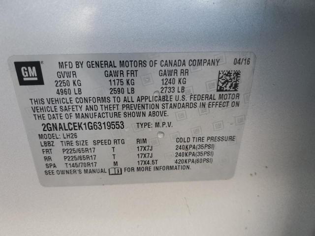 2016 CHEVROLET EQUINOX LT - 2GNALCEK1G6319553