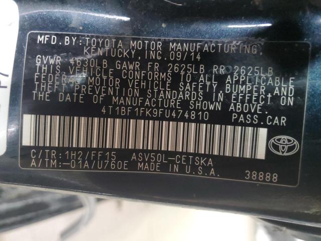 2015 TOYOTA CAMRY LE - 4T1BF1FK9FU474810